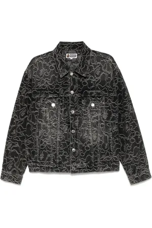 A Bathing Ape Veste en jean à logo brodé