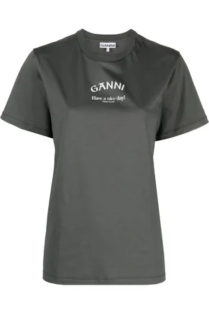 Ganni T-shirt en coton biologique à logo imprimé