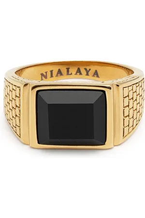 Nialaya Chevalière Golden Brick ornée d