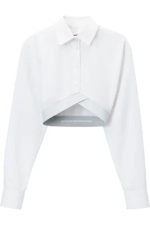 Alexander Wang Chemise crop à bande logo