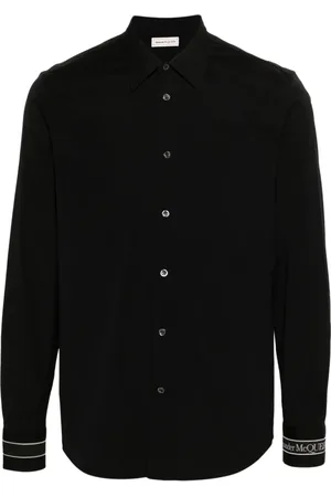 Alexander McQueen Chemise en popeline à bande logo