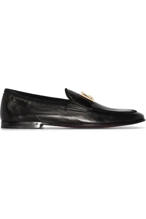 Dolce & Gabbana Mocassins en cuir à plaque logo DG