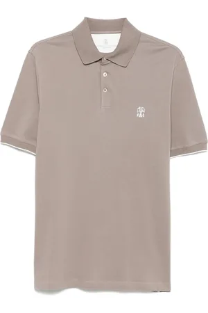 Brunello Cucinelli Polo à logo brodé