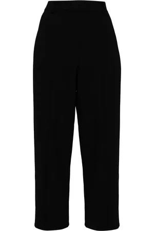 Elie saab Pantalon de tailleur crop à design plissé