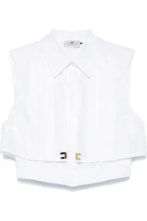 Elisabetta Franchi Chemise crop à détail de cape