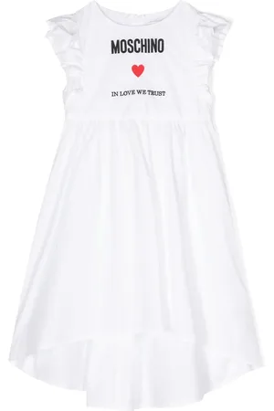 Moschino Robe en coton à logo brodé