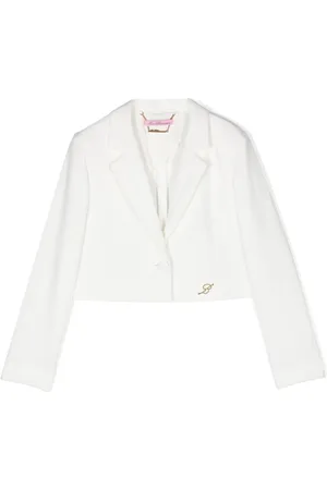 MISS BLUMARINE Blazer en crêpe à plaque logo