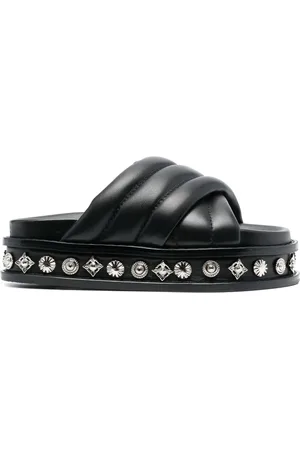 TOGA PULLA Claquettes en cuir à ornements de clous 50 mm