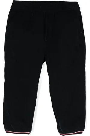 Moncler Pantalon fuselé en velours côtelé à patch logo