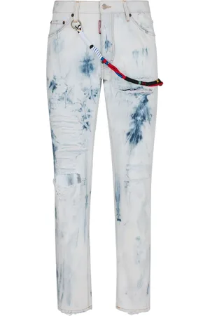 Dsquared2 Jean droit à effet usé
