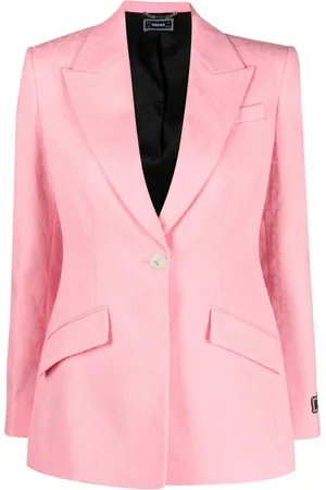 VERSACE Blazer crop à logo en jacquard