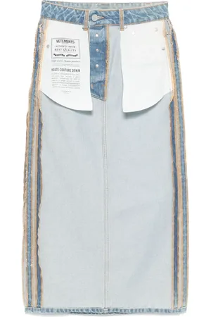 Vetements Jupe mi-longue Inside-Out en jean
