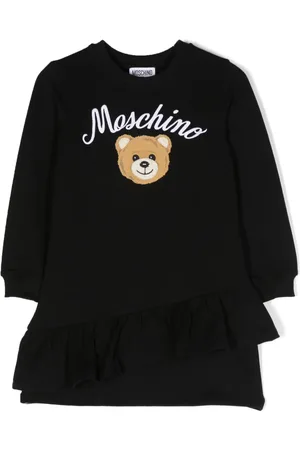 Moschino Robe volantée à logo imprimé