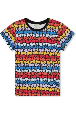 Sonia Rykiel Enfant T-shirt en coton à imprimé cœur