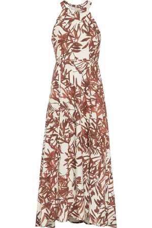 Brunello Cucinelli Robe longue à imprimé Herbarium