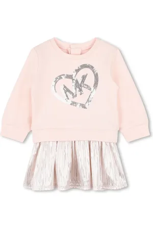 Michael Kors Robe plissée en laine à logo brodé