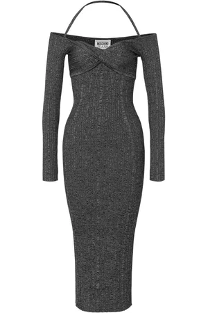 Moschino Robe nervurée à épaules dénudées