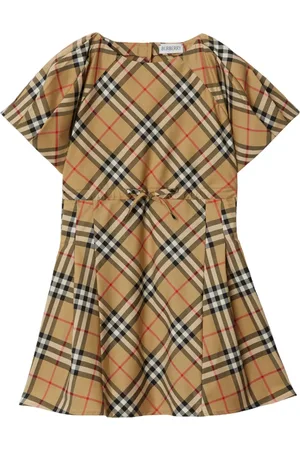Burberry Robe courte plissée à carreaux