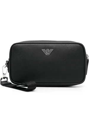 Emporio Armani Trousse de toilette zippée à plaque logo