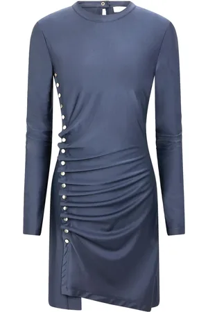 Paco rabanne Robe courte asymétrique à manches courtes