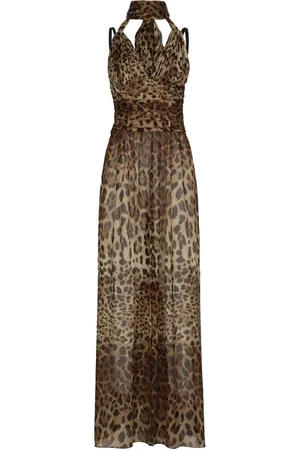 Dolce & Gabbana Robe longue imprimée à dos-nu