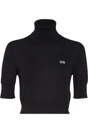 Dsquared2 Haut crop D2 à col roulé