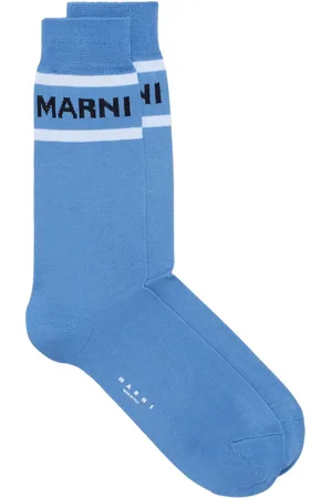 Marni Chaussettes rayées à logo en jacquard