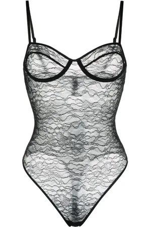 ANINE BING Body à dentelle fleurie