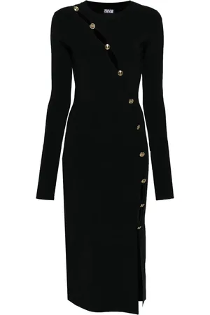 VERSACE Robe mi-longue à boutons décoratifs