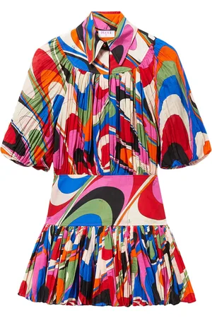 Puccini Robe courte froncée à imprimé abstrait