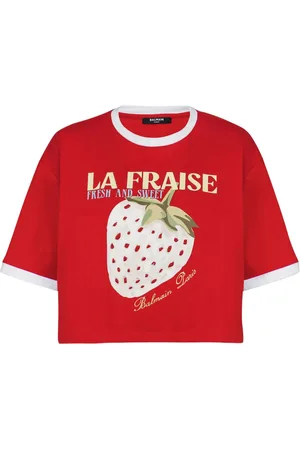 Balmain T-shirt crop à logo imprimé