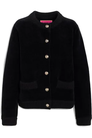 Barrie Cardigan en maille fine à effet velours