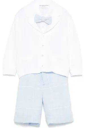 COLORICHIARI Ensemble chemise-short-cardigan à rayures