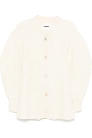 Jil Sander Cardigan en maille à design nervuré