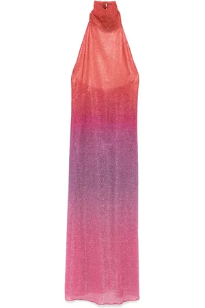 Oseree Robe mi-longue à effet métallisé