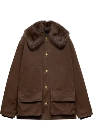 Prada Veste à col en peau lainée