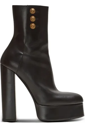 Balmain Bottines Brune 135 mm en cuir