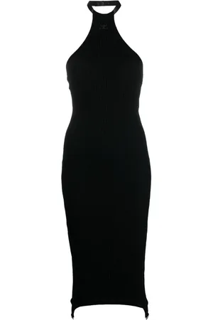 Courrèges Robe nervurée à dos nu