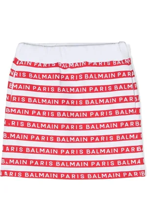Balmain Jupe en coton à logo imprimé