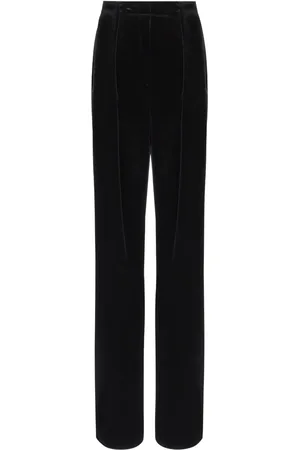 Balmain Pantalon en velours à design plissé