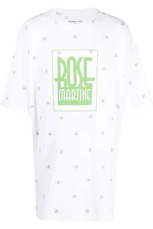 MARTINE ROSE T-shirt mi-long à logo imprimé