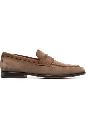 santoni Mocassins en daim à entaille penny