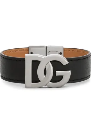 Dolce & Gabbana Bracelet en cuir à plaque logo
