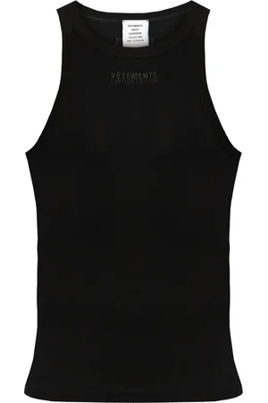 Vetements Débardeur en coton stretch à logo brodé