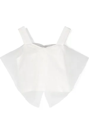 Patrizia Pepe Girl Haut crop en tulle à détail noué