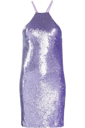 The Attico Robe brodée de sequins à dos-nu