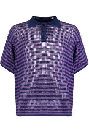 BODE Polo rayé en maille ajourée