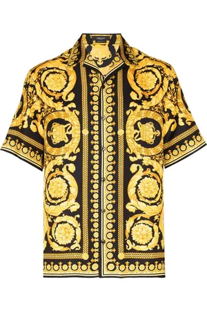 VERSACE Chemise en soie à imprimé Barocco