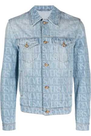VERSACE Veste en jean à logo imprimé