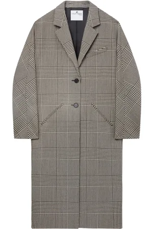 Courrèges Manteau Cocoon à carreaux